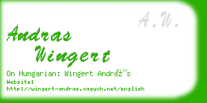 andras wingert business card